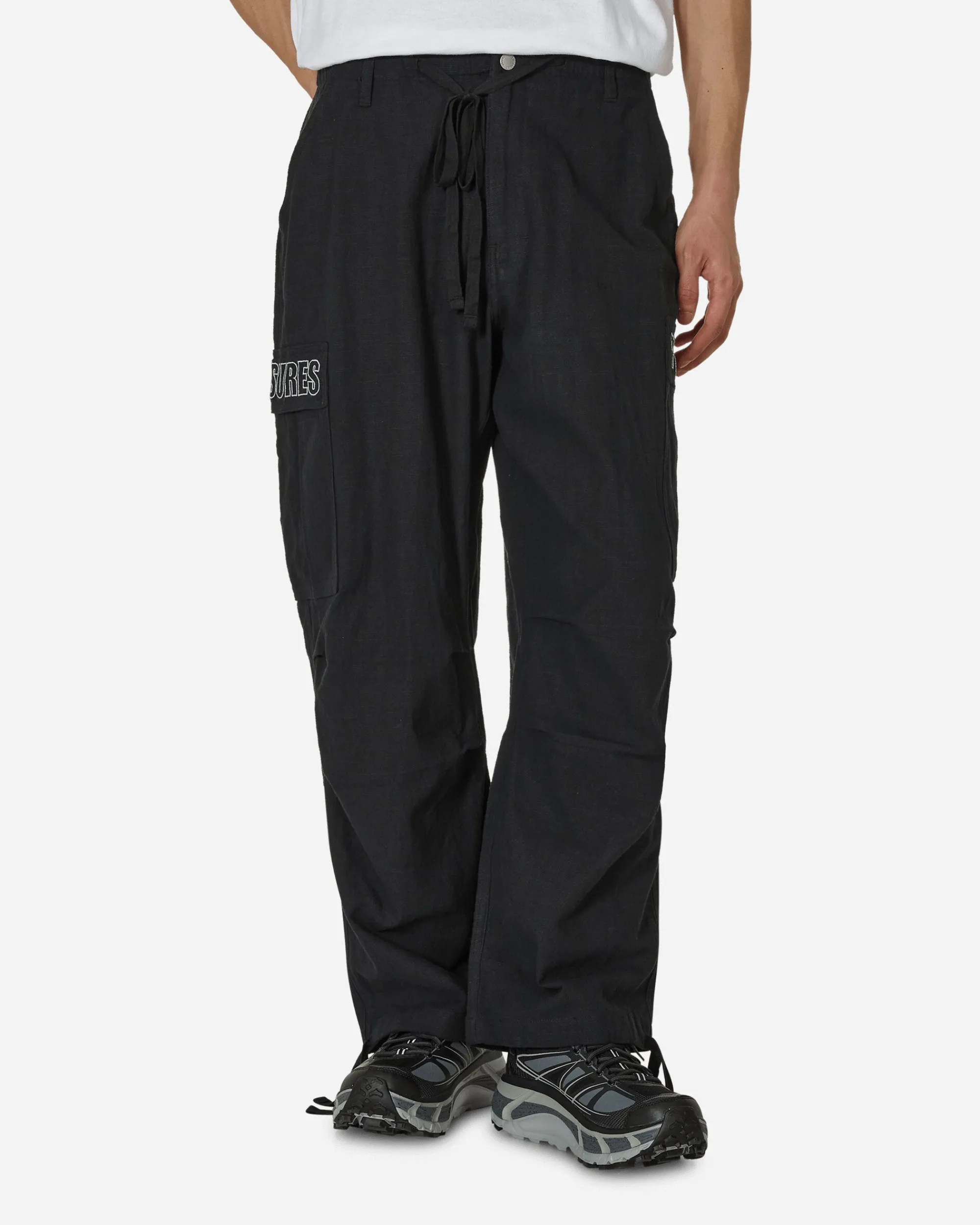 Pleasures Pants^Visitor Wide Cargo Pants Black