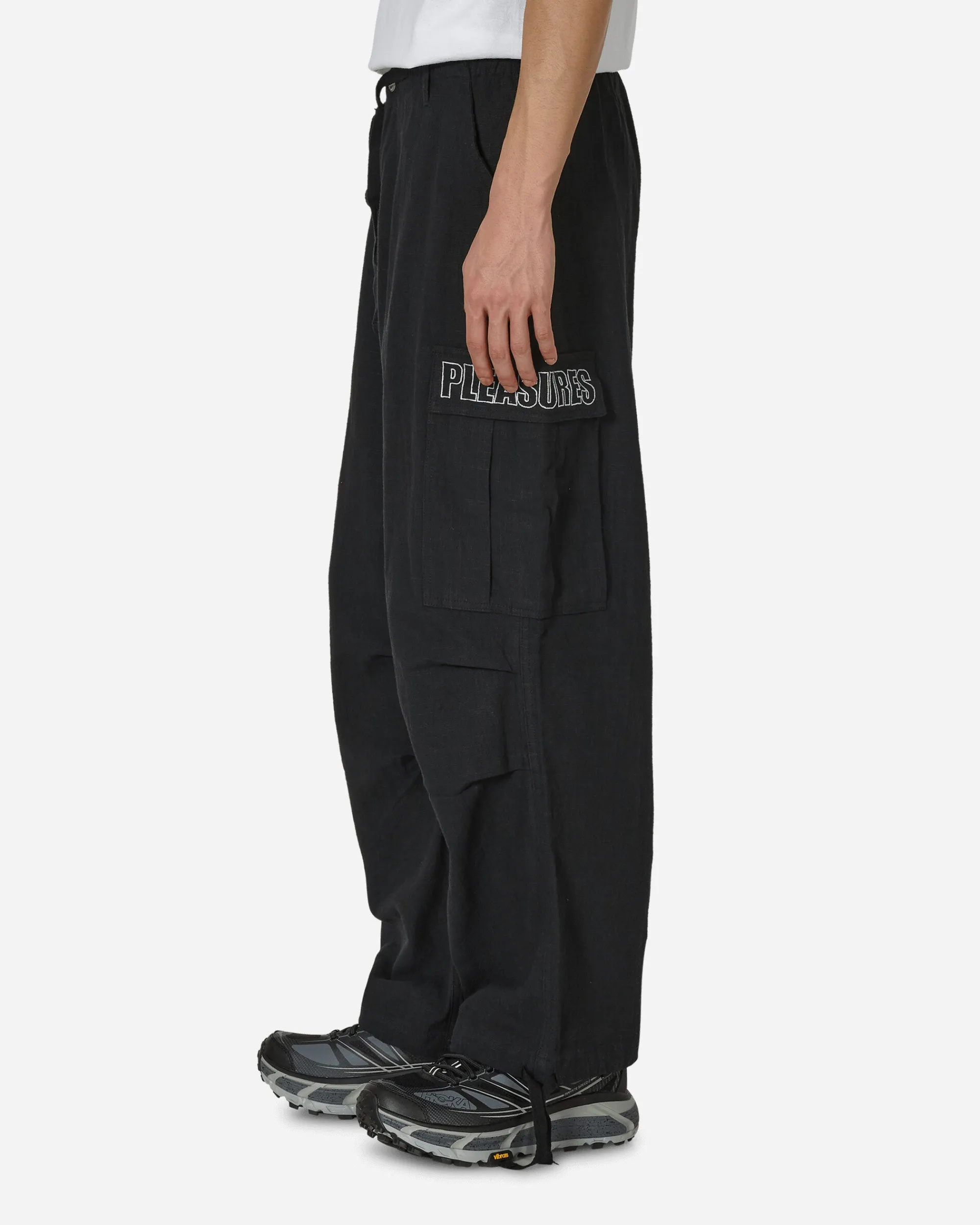 Pleasures Pants^Visitor Wide Cargo Pants Black