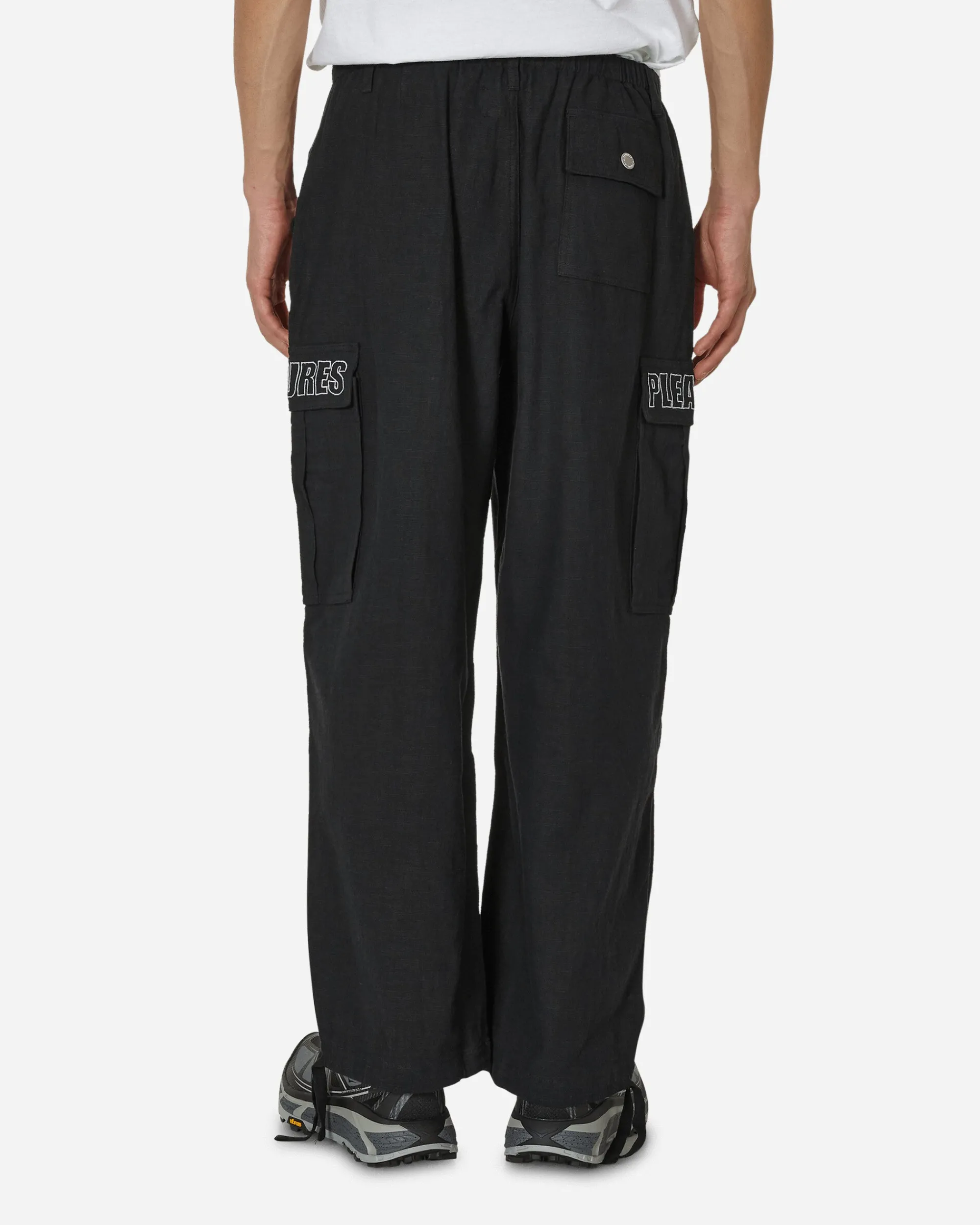 Pleasures Pants^Visitor Wide Cargo Pants Black