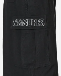 Pleasures Pants^Visitor Wide Cargo Pants Black