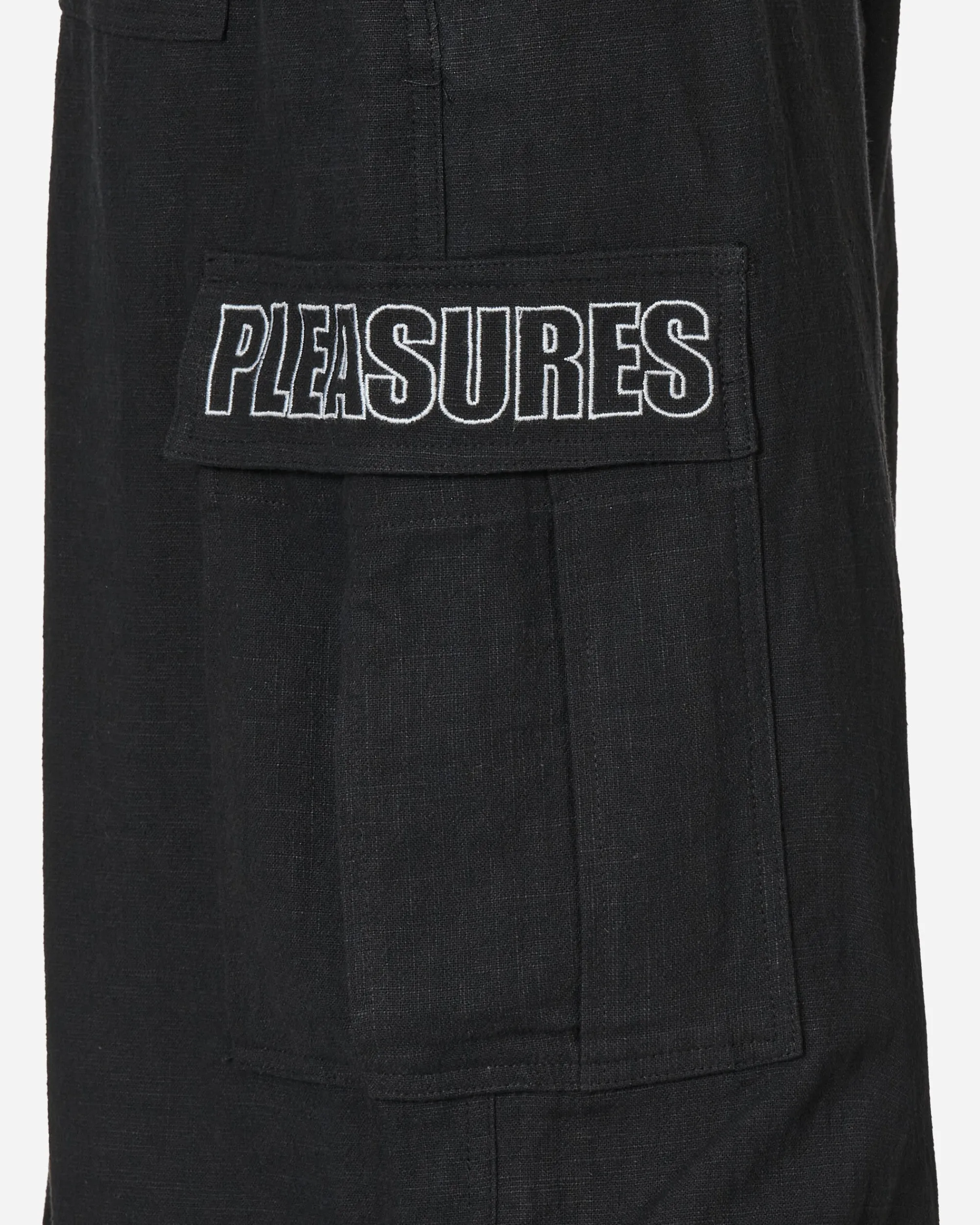 Pleasures Pants^Visitor Wide Cargo Pants Black