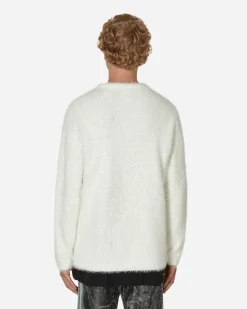 ERL Knitwear^V-Neck Hairy Sweater White
