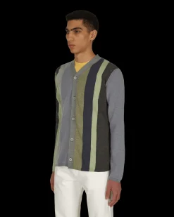 Comme Des Garçons Shirt Knitwear^V-Neck Striped Cardigan Black