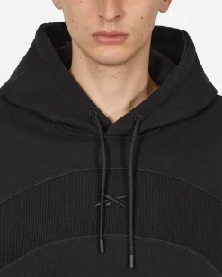 Reebok Sweatshirts^Waffle Pattern Logo Hoodie Black