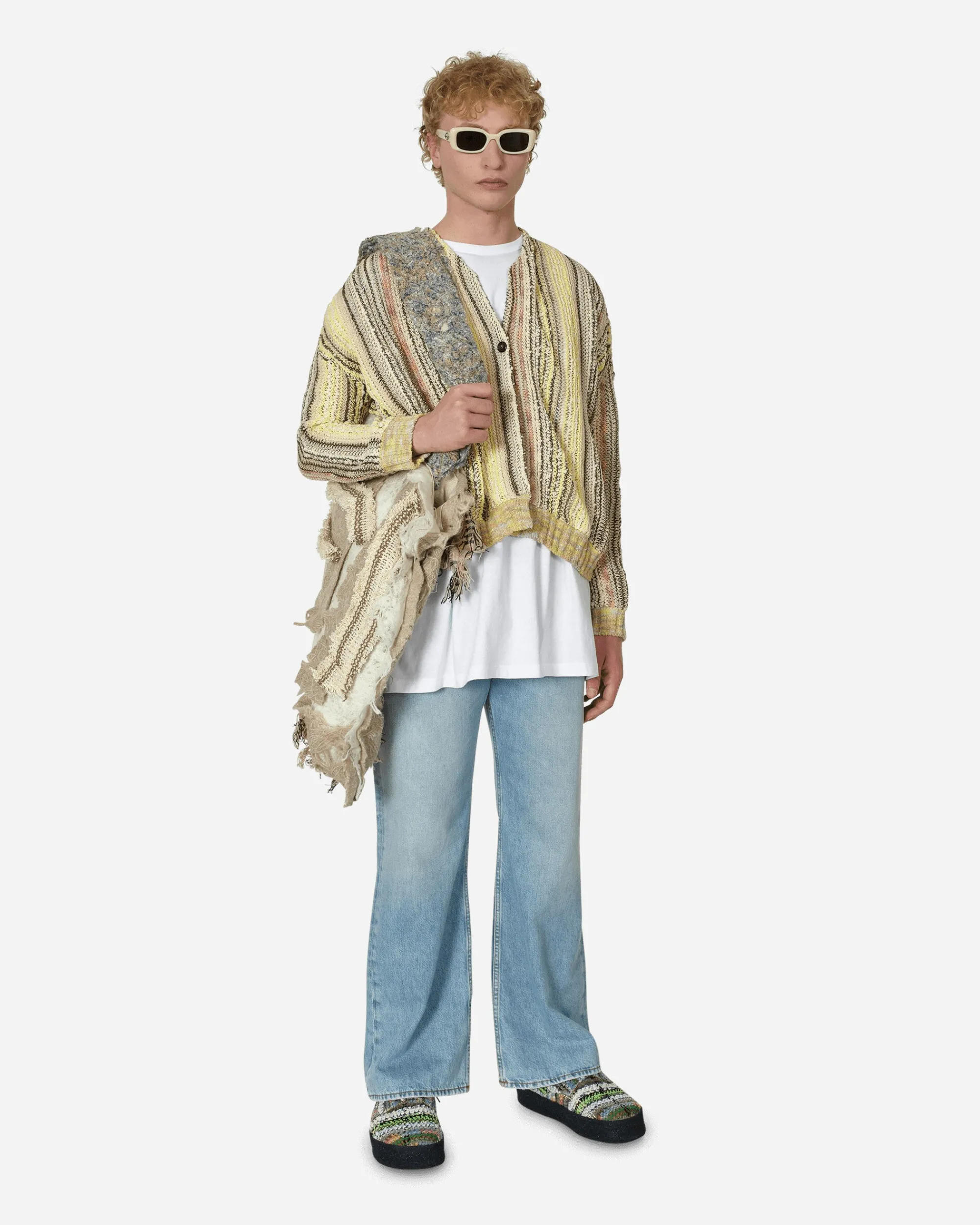 Vitelli Knitwear^Warp Cardigan Light Sand