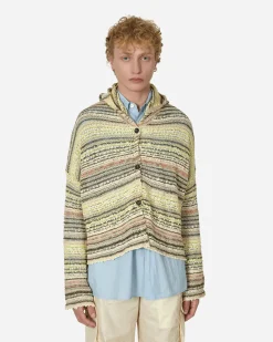 Vitelli Knitwear^Warp Hooded Cardigan Light Sand