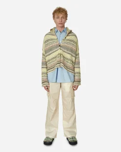Vitelli Knitwear^Warp Hooded Cardigan Light Sand