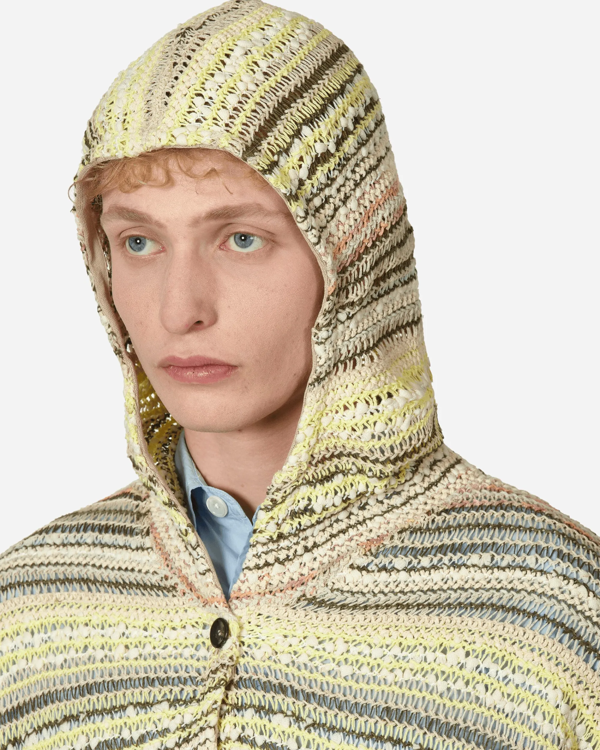 Vitelli Knitwear^Warp Hooded Cardigan Light Sand