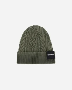 Neighborhood Hats|Hats^Washed Cable Beanie Olive Drab
