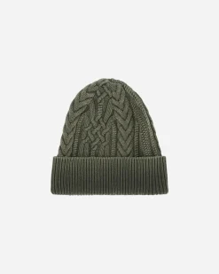 Neighborhood Hats|Hats^Washed Cable Beanie Olive Drab