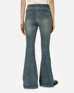 MARRKNULL Pants^Washed Cutout Jeans Blue