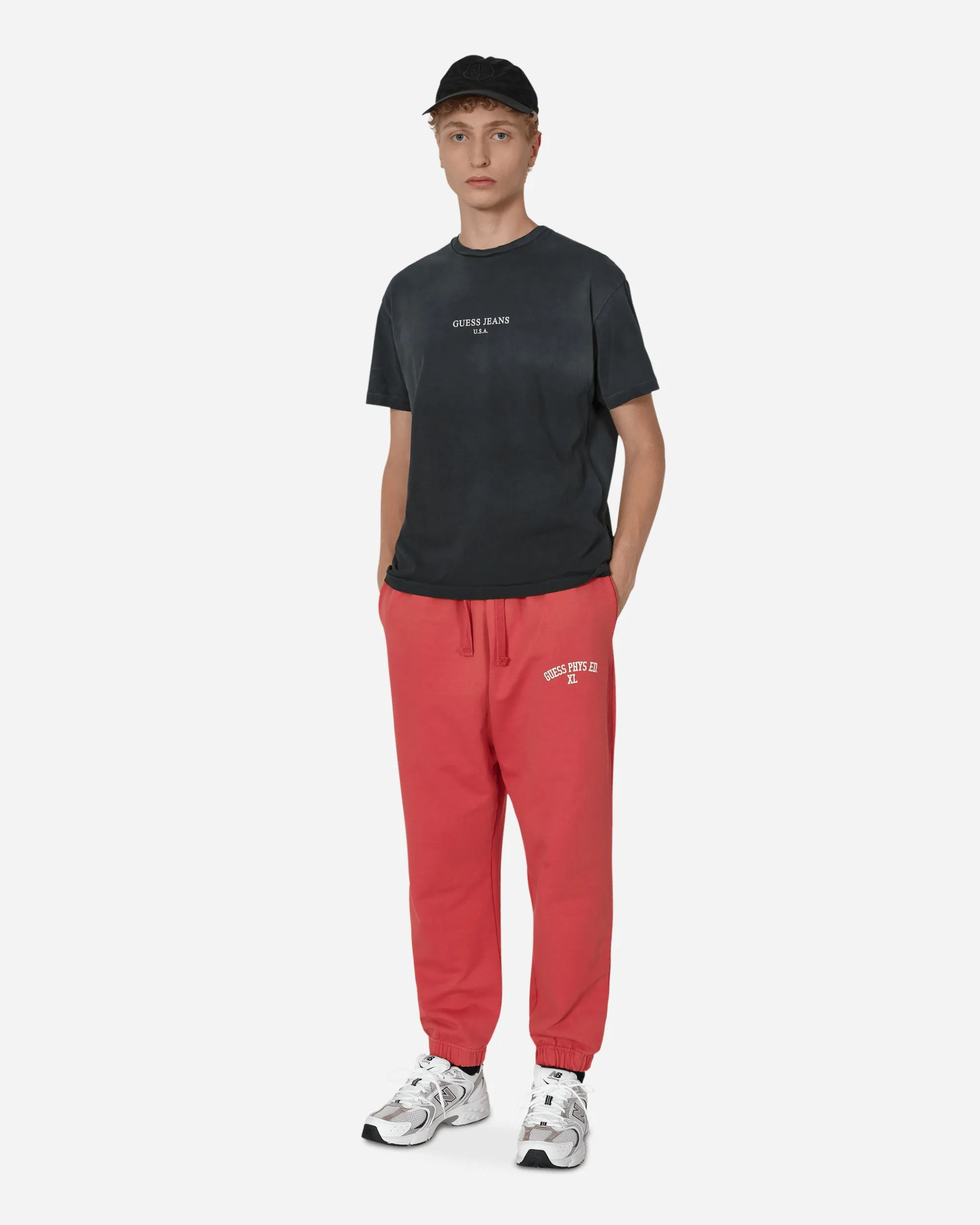 Guess USA Pants^Washed Terry Sweatpants Red