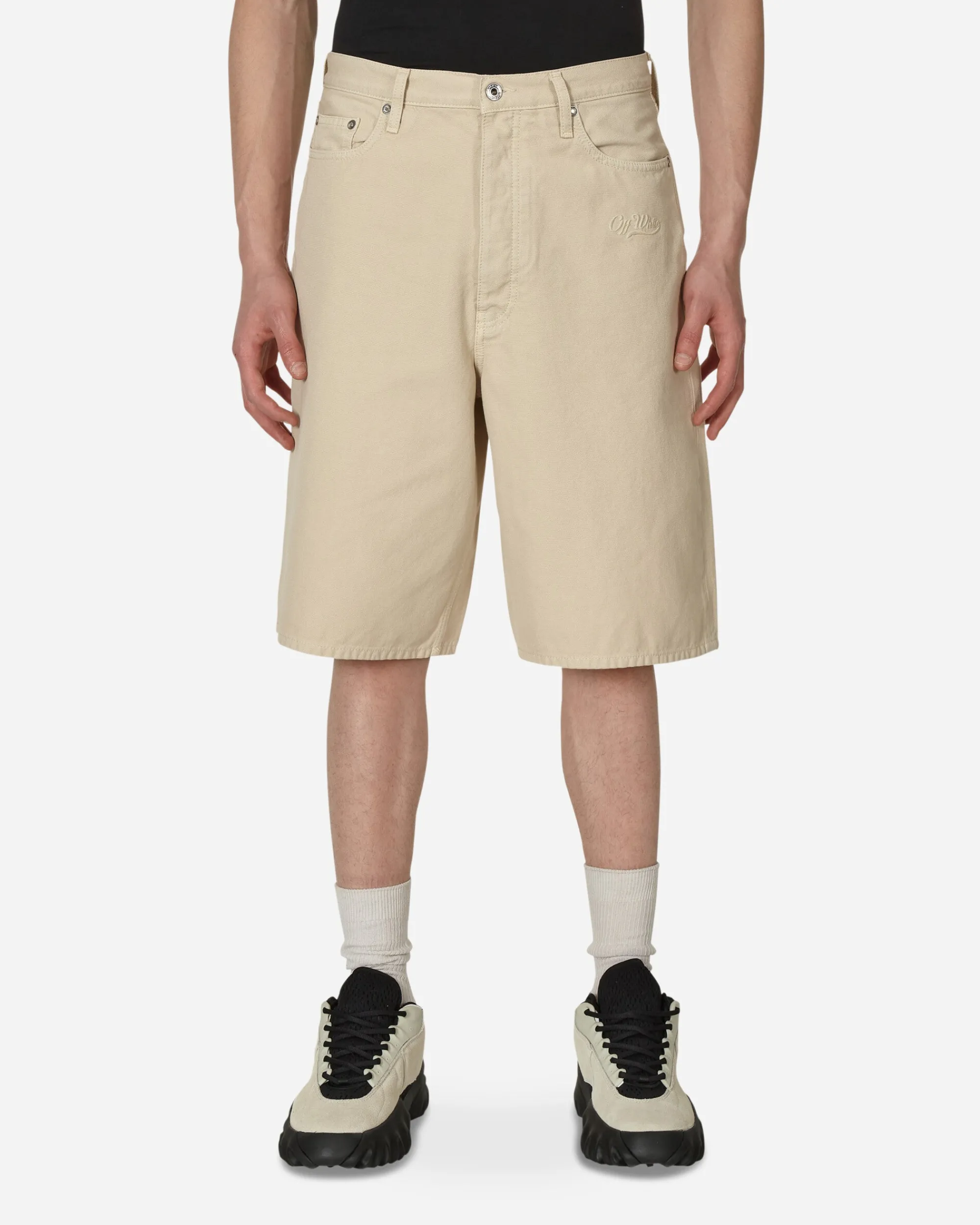 Off-White Shorts^Wave Off Canvas Utility Shorts Beige