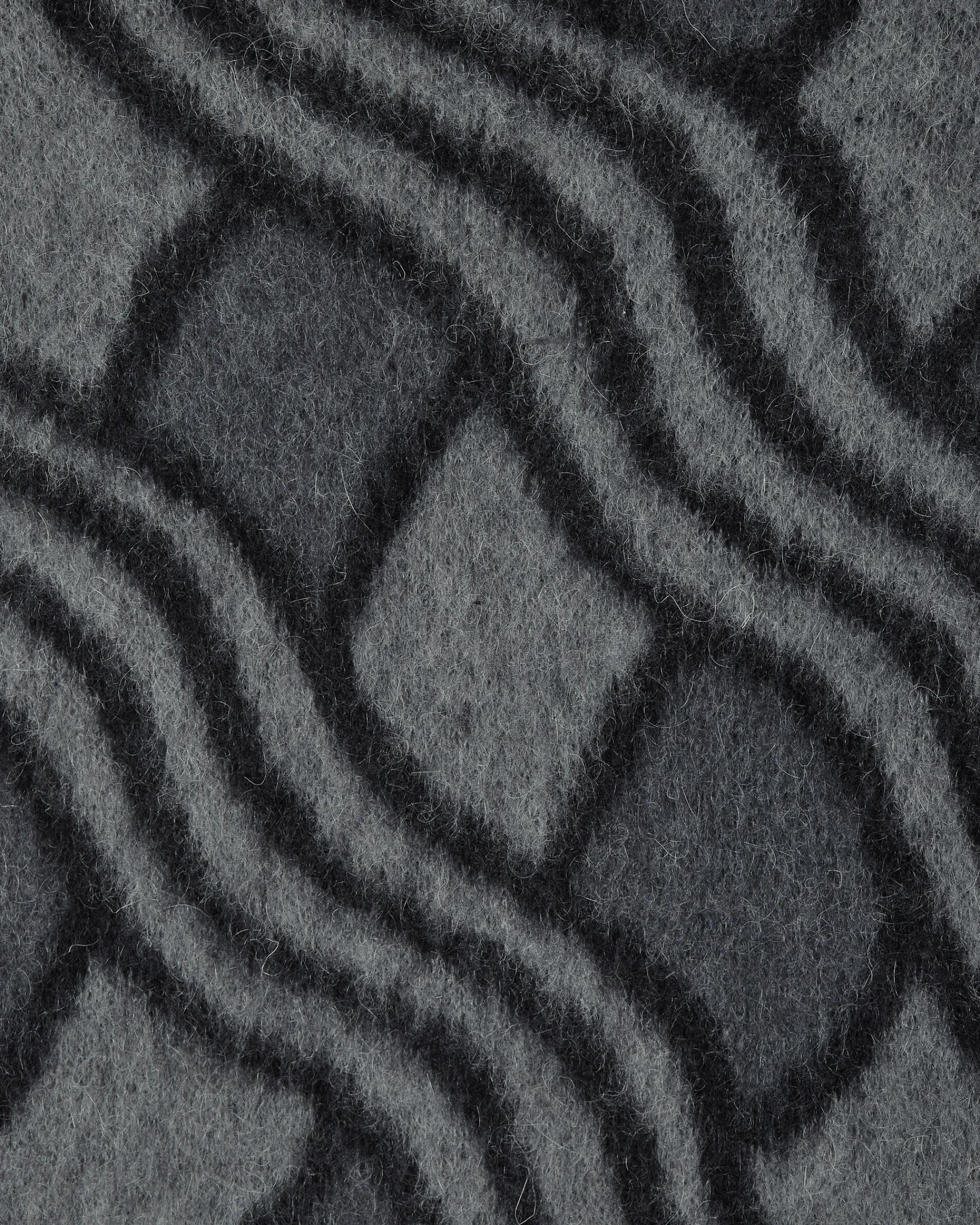 Awake NY Knitwear^Wavy Jacquard Mohair Cardigan Charcoal