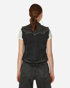Guess USA Coats And Jackets^Western Denim Vest Used Black Wash