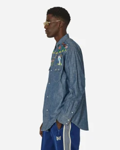 Needles Shirts^Western Shirt Blue