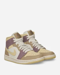 Nike Jordan Sneakers·Low|Sneakers^Women's Air Jordan 1 Mid Sneakers Light Orewood Brown / Khaki / Taupe Grey