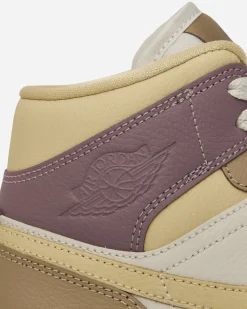 Nike Jordan Sneakers·Low|Sneakers^Women's Air Jordan 1 Mid Sneakers Light Orewood Brown / Khaki / Taupe Grey