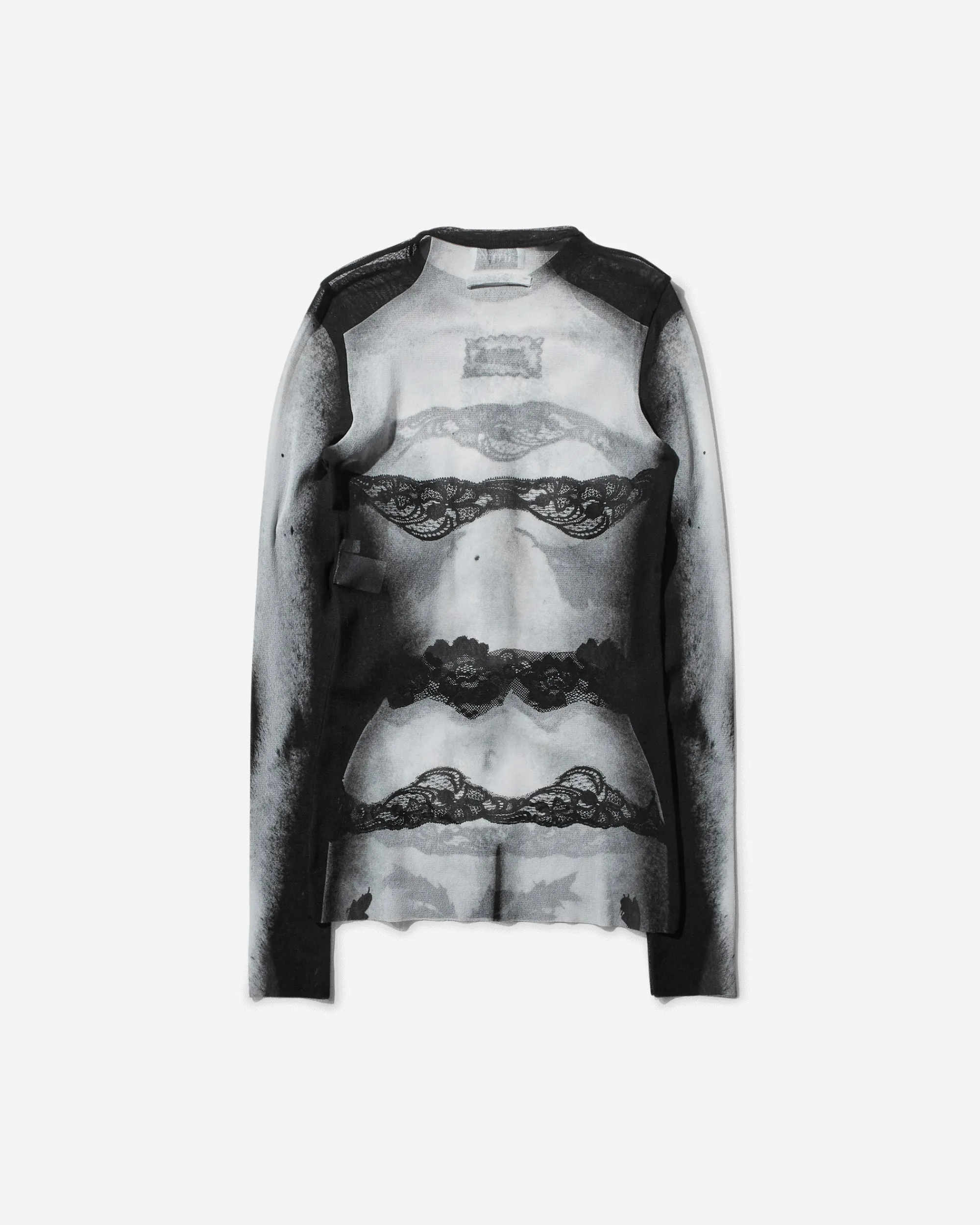 Jean Paul Gaultier T-Shirts^Women's Body Lace Marinière Top Black / Grey / White