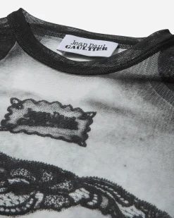 Jean Paul Gaultier T-Shirts^Women's Body Lace Marinière Top Black / Grey / White