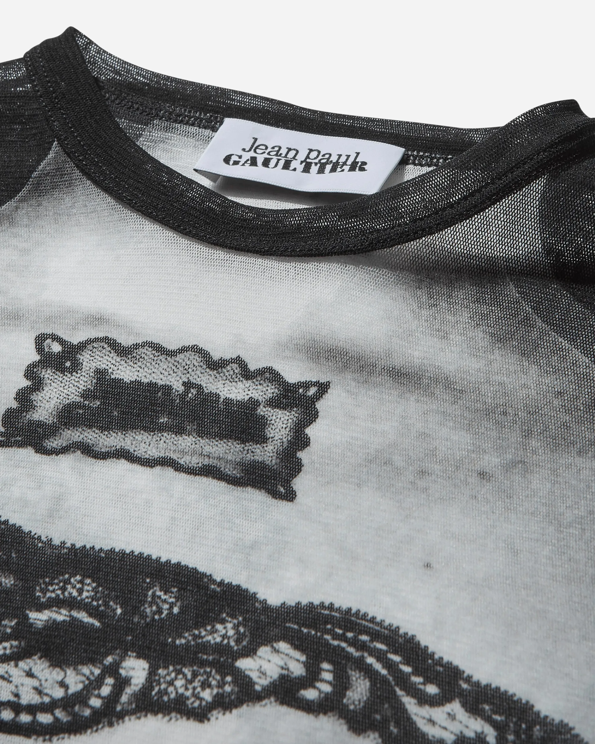 Jean Paul Gaultier T-Shirts^Women's Body Lace Marinière Top Black / Grey / White