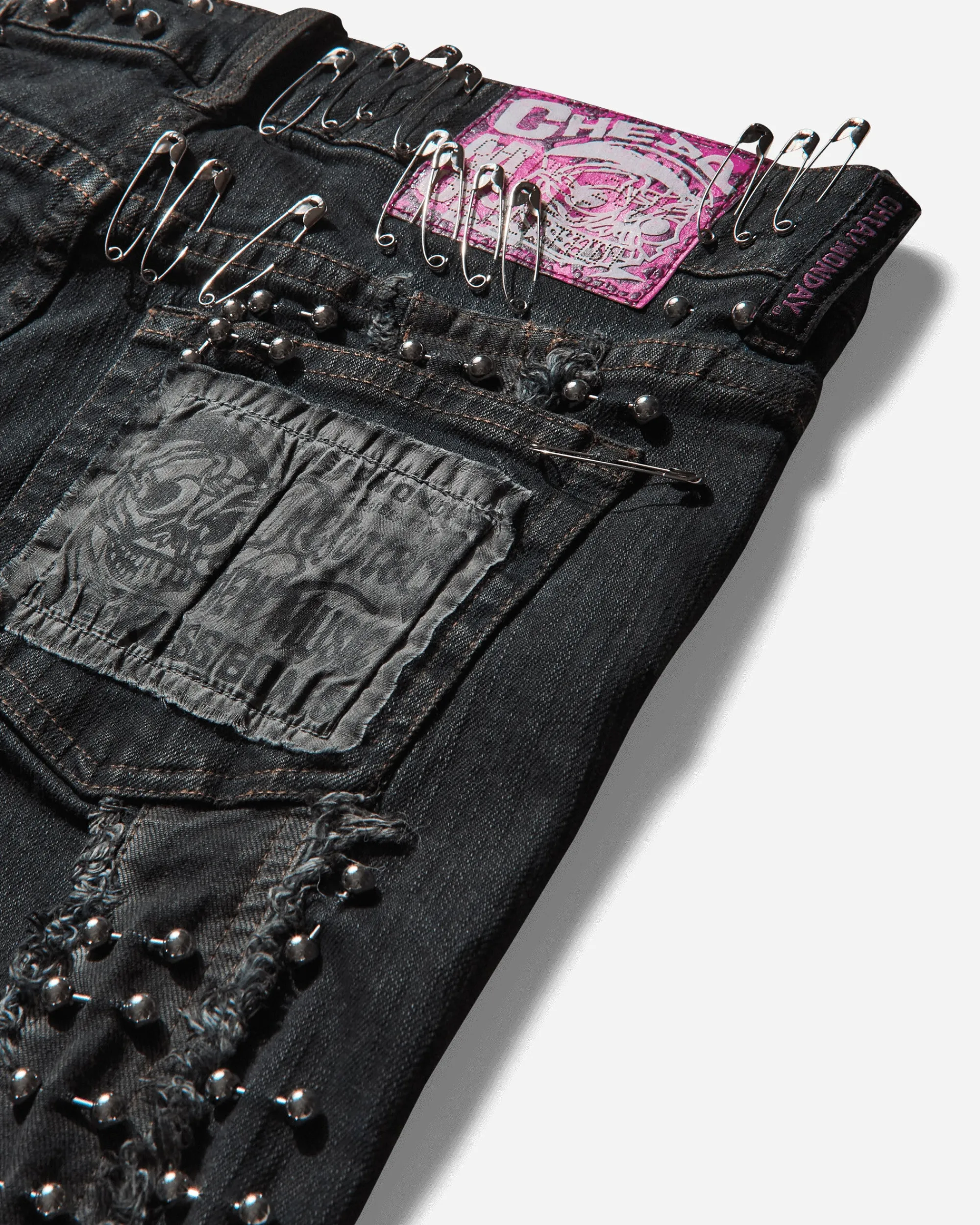 Cheap Monday Pants^Women's Bootleg Messy Pinned Jeans Black