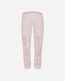 No Dress Pants^Women's Bownot Lace Cropped Leggings Pink