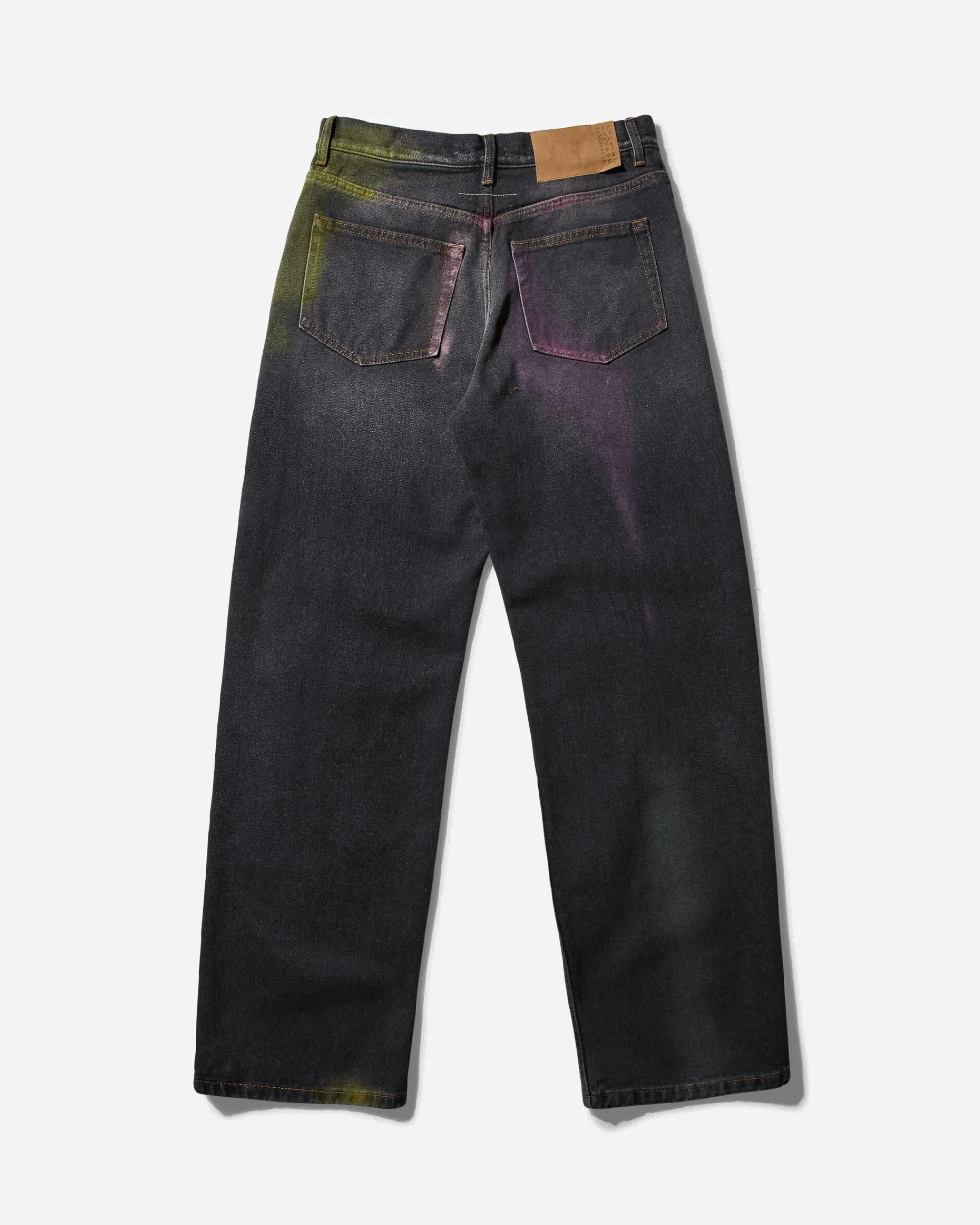 MM6 Maison Margiela Pants^Women's Chalk Print 5-Pocket Denim Pants Black