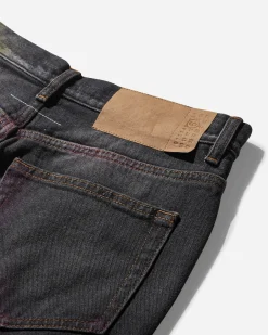 MM6 Maison Margiela Pants^Women's Chalk Print 5-Pocket Denim Pants Black