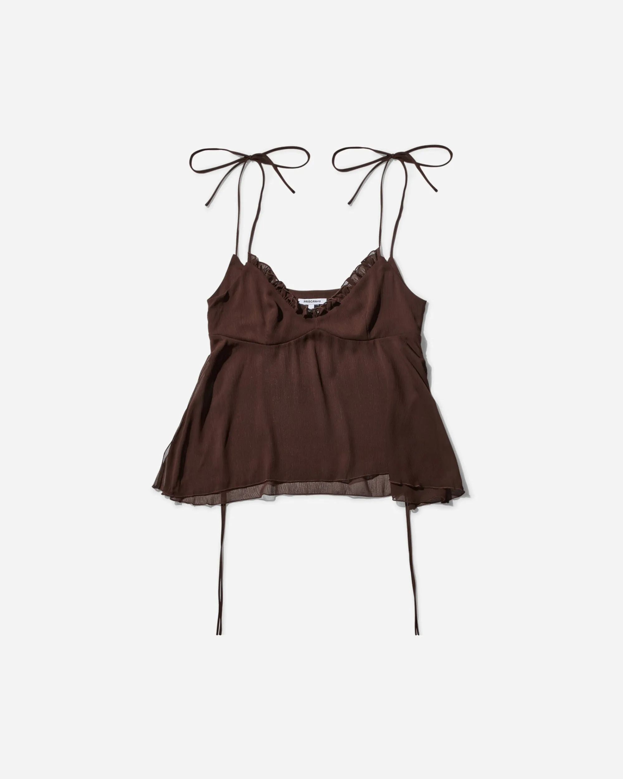 Priscavera T-Shirts^Women's Chiffon Cami Chocolate