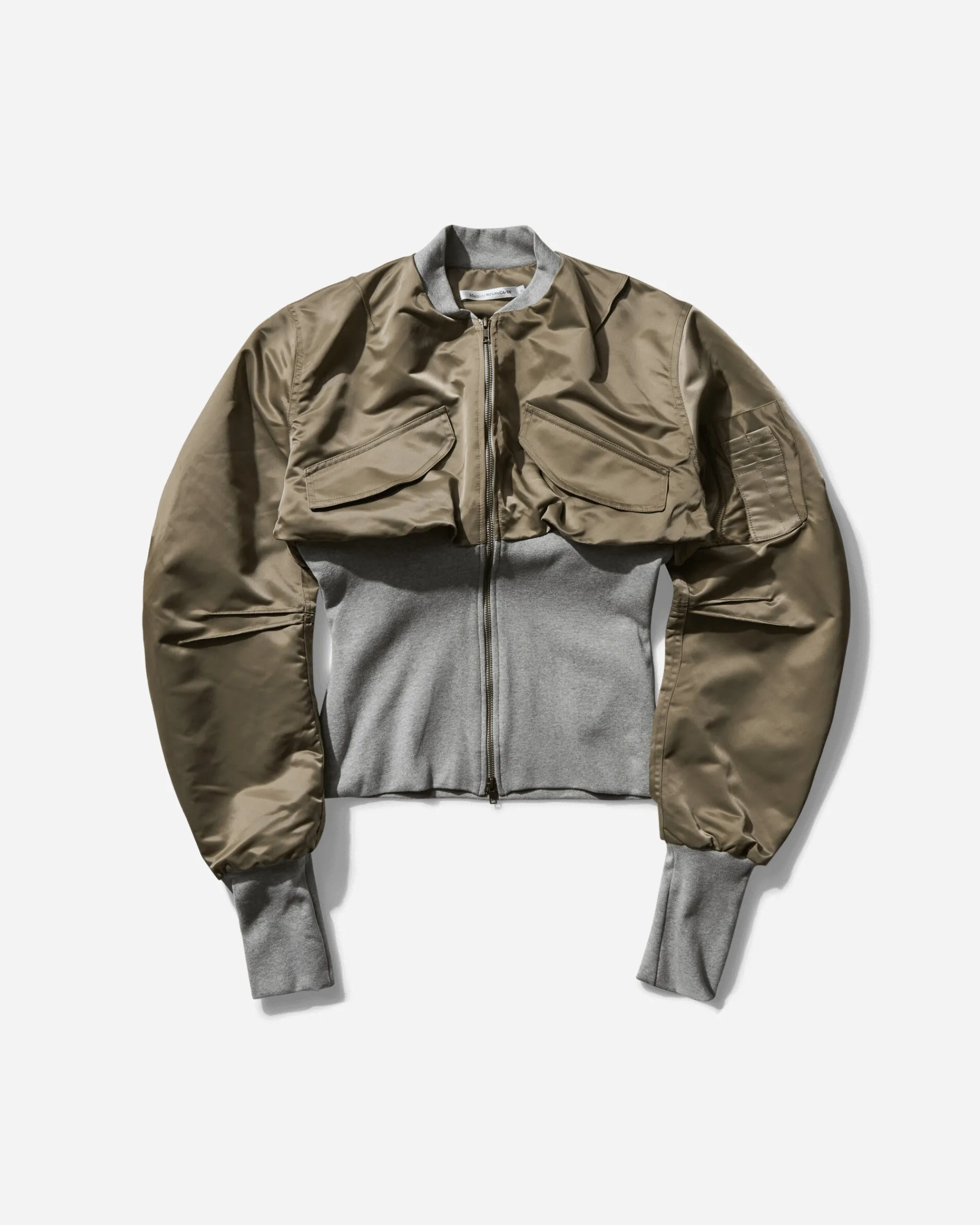 Mainline:RUS/Fr.CA/DE Coats And Jackets^Women's Corset Ribbed Bomber Jacket Light Green / Grey