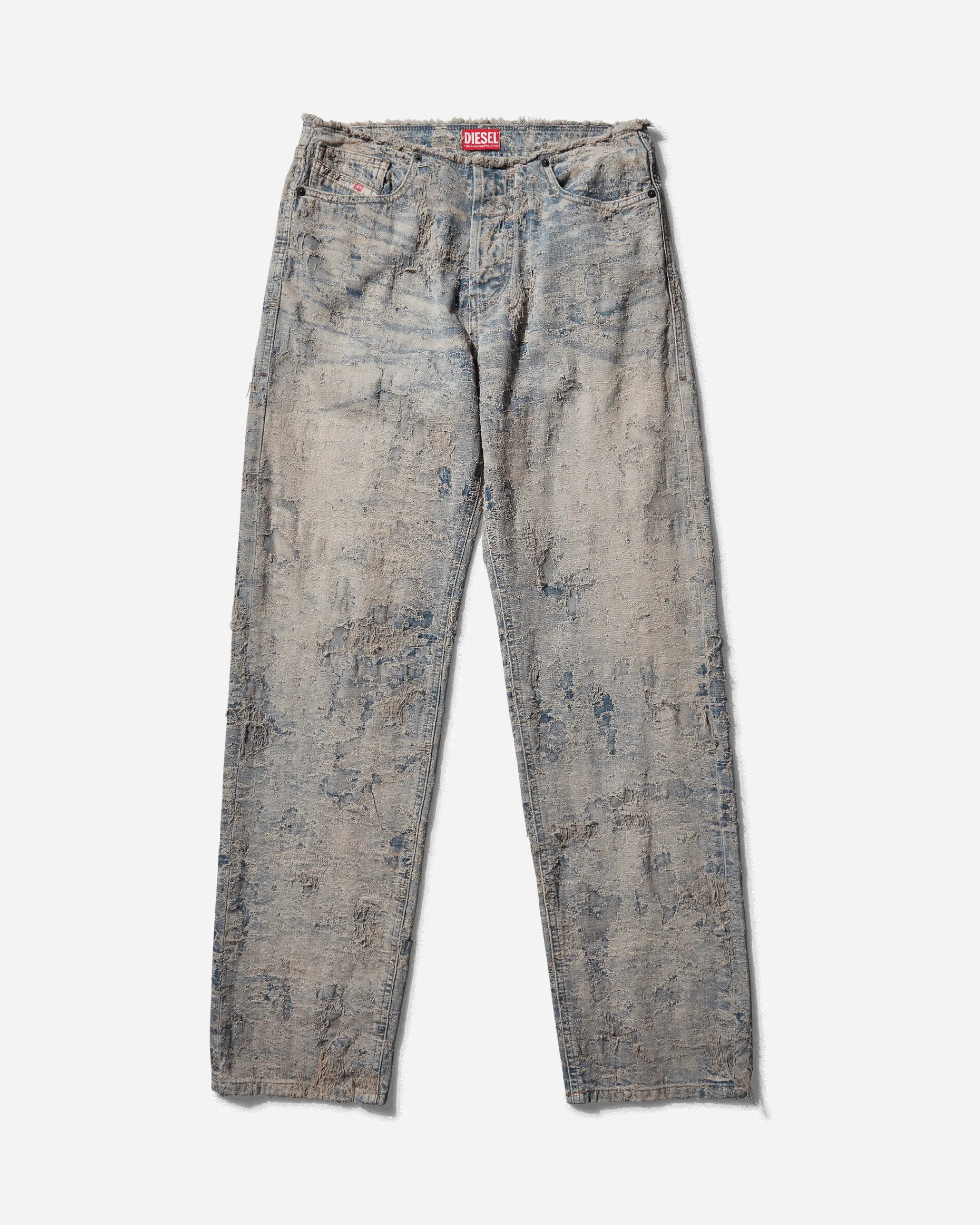 Diesel Pants^Women's D-Arker Distressed Straight Denim Pants Blue