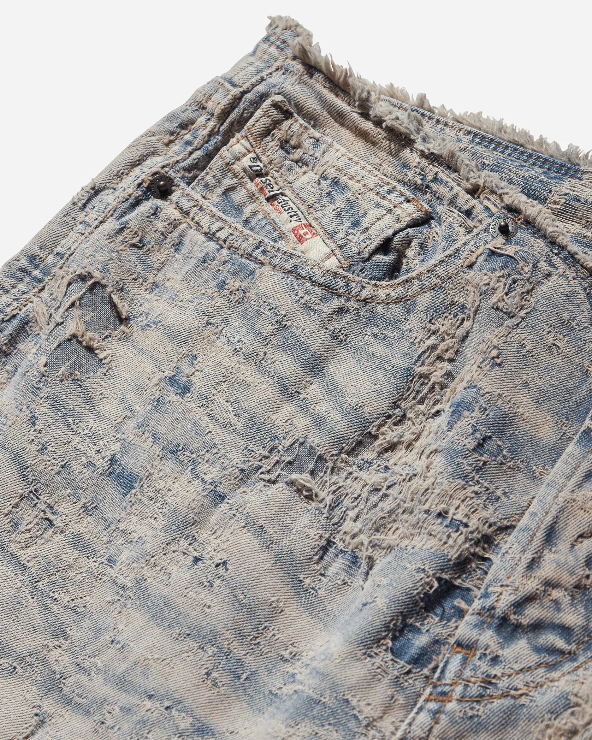 Diesel Pants^Women's D-Arker Distressed Straight Denim Pants Blue