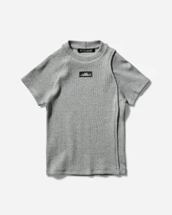 Ottolinger T-Shirts^Women's Decontructed Rib T-Shirt Silver Melange
