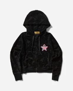 Hysteric Glamour Sweatshirts^Women's Flame Logo Jacquard Cropped Zip Hoodie Black