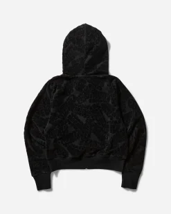 Hysteric Glamour Sweatshirts^Women's Flame Logo Jacquard Cropped Zip Hoodie Black