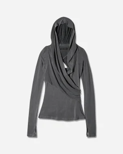 HYEIN SEO T-Shirts^Women's Hooded Jersey Top Charcoal