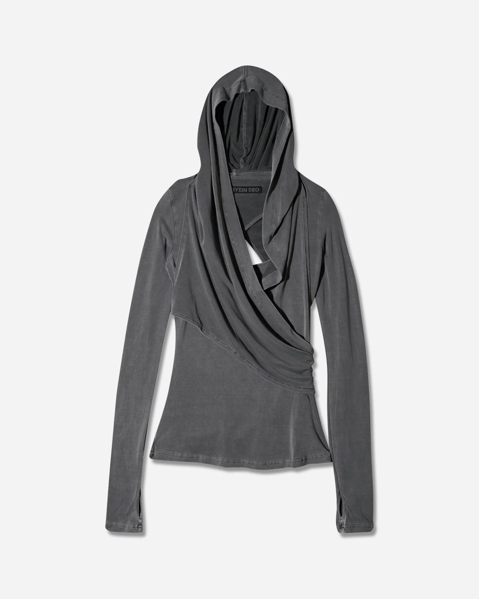 HYEIN SEO T-Shirts^Women's Hooded Jersey Top Charcoal