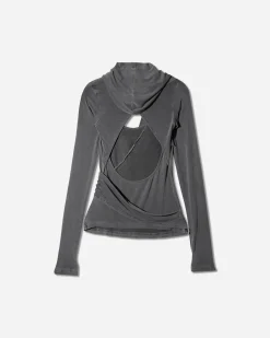 HYEIN SEO T-Shirts^Women's Hooded Jersey Top Charcoal
