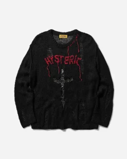 Hysteric Glamour Knitwears^Women's HYS Logo Oversized Sweater Black
