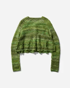 Brain Dead Knitwears^Women's Isa Scalloped Cardigan Green