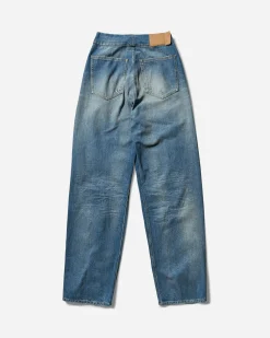 MM6 Maison Margiela Pants^Women's Loose-Fit Distressed Denim Trousers Medium Blue