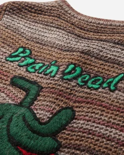 Brain Dead Knitwears^Women's Madera Knit Shortsleeve Sweater Brown