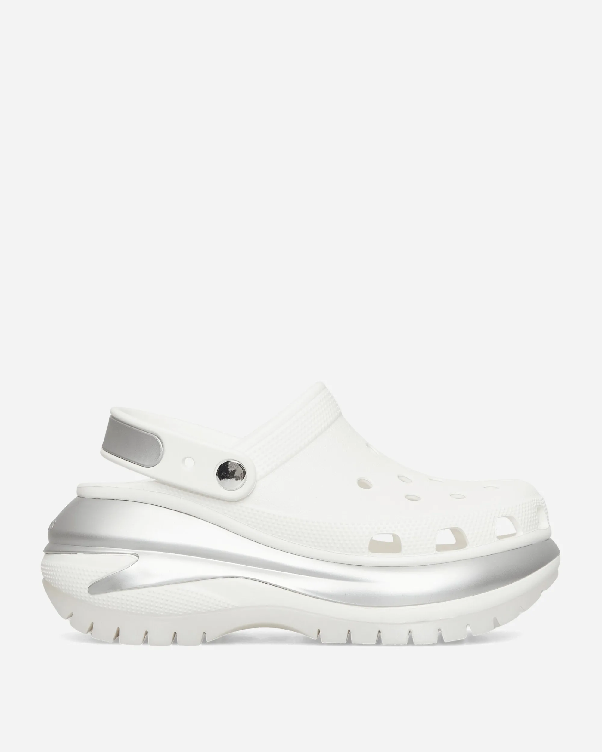 Crocs Sandals And Slides^Women's Mega Crush Clogs White / Silver