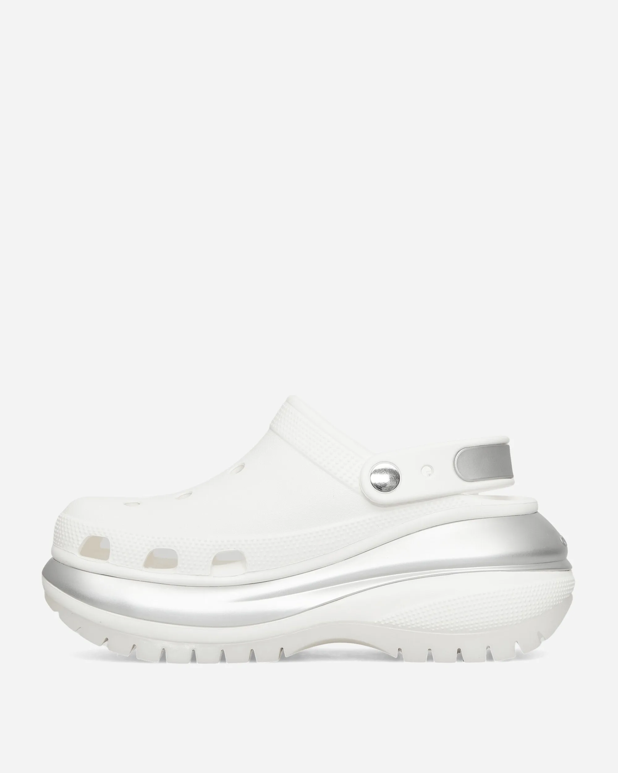 Crocs Sandals And Slides^Women's Mega Crush Clogs White / Silver