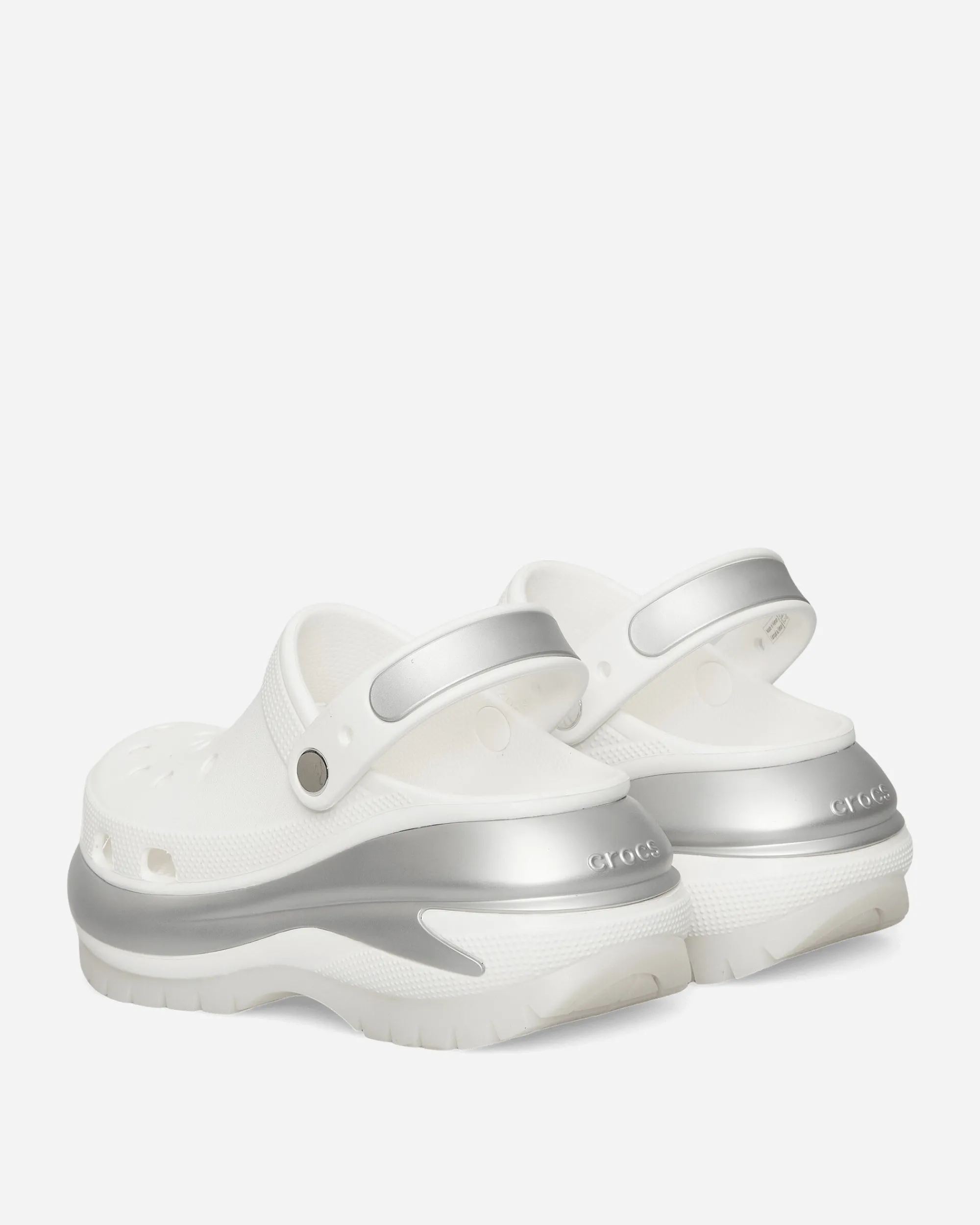 Crocs Sandals And Slides^Women's Mega Crush Clogs White / Silver