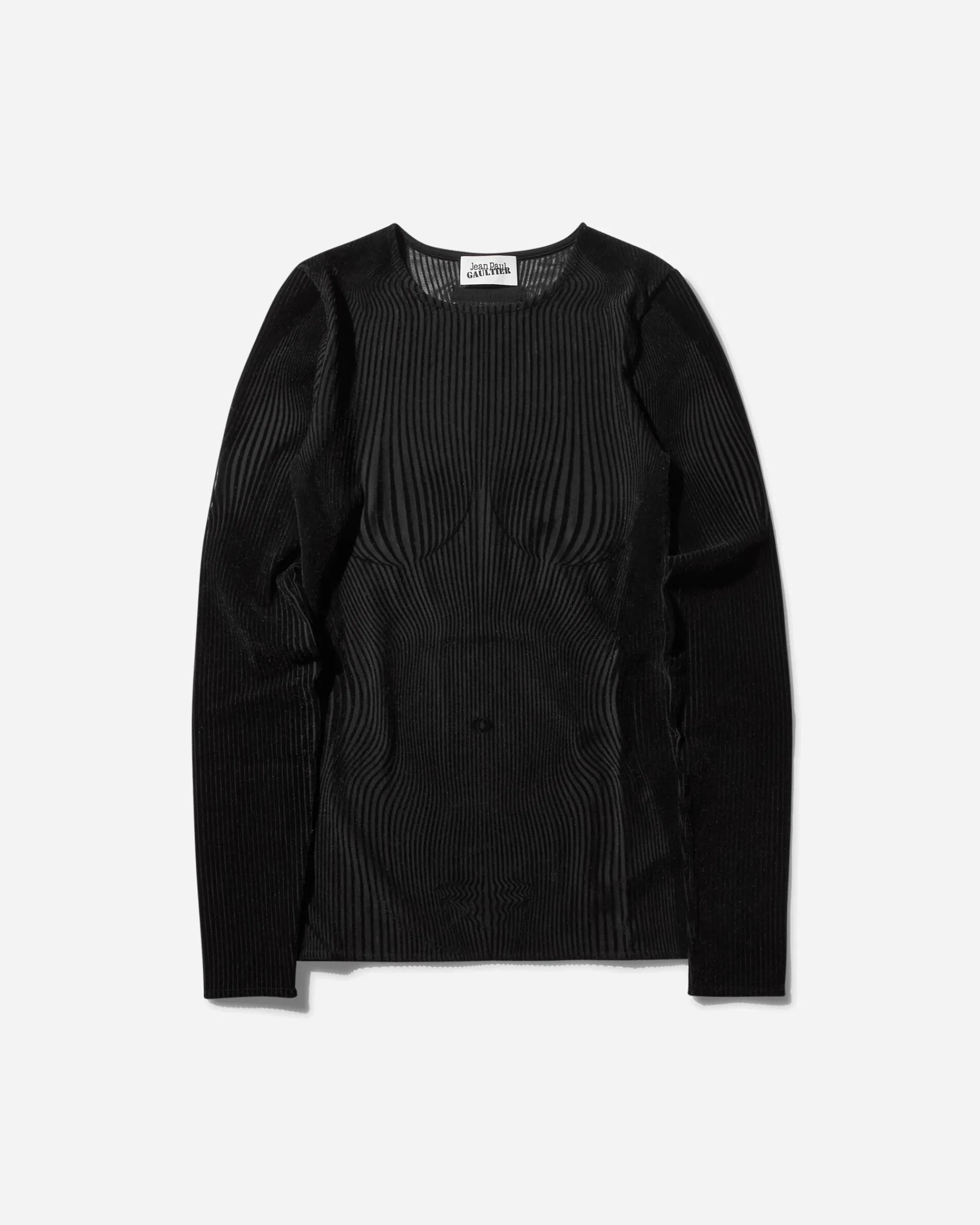 Jean Paul Gaultier T-Shirts^Women's Morphing Pinstripes Longsleeve Top Black