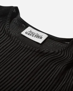 Jean Paul Gaultier T-Shirts^Women's Morphing Pinstripes Longsleeve Top Black