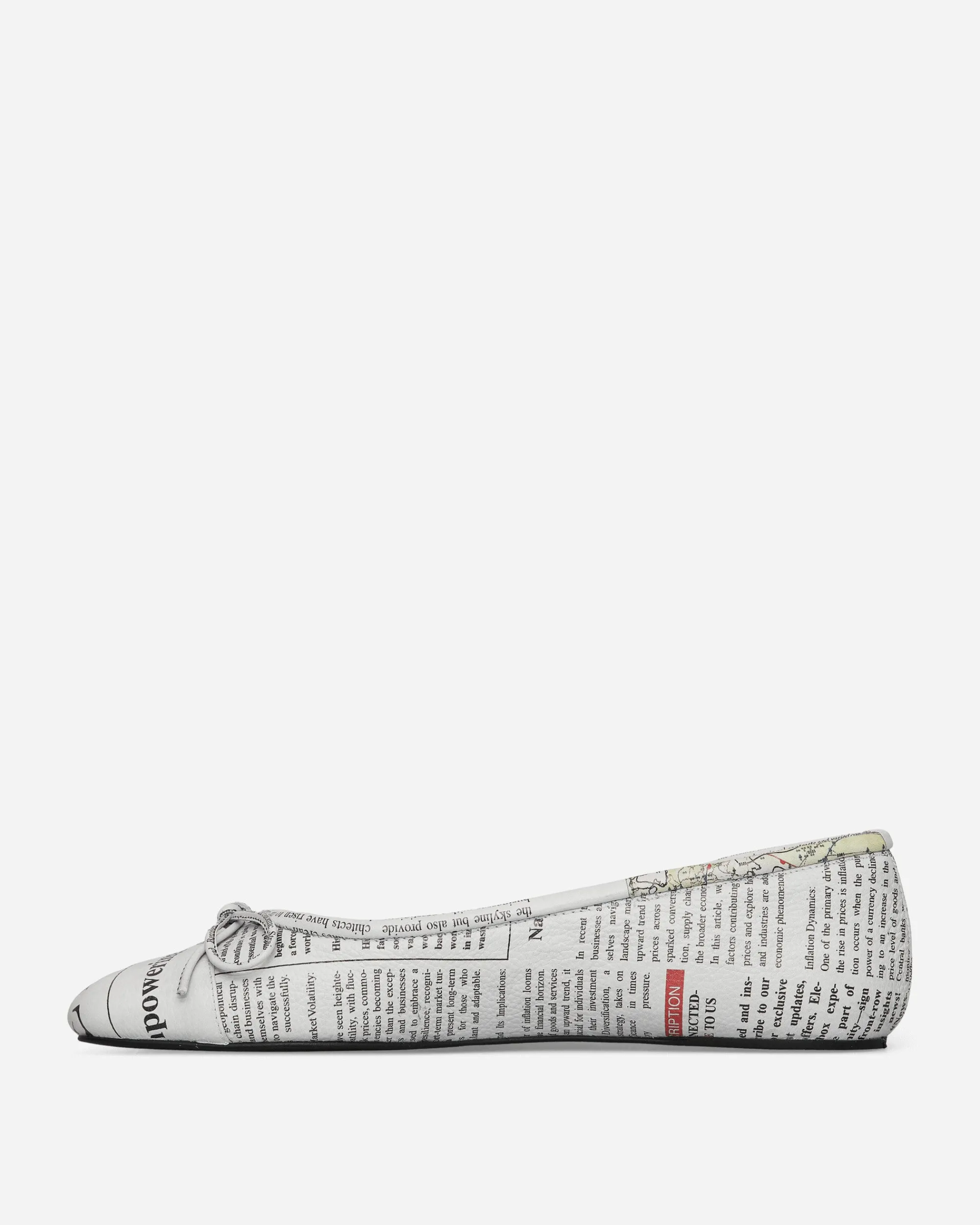 Abra Classic Shoes^Women's Newspaper Ballerinas White