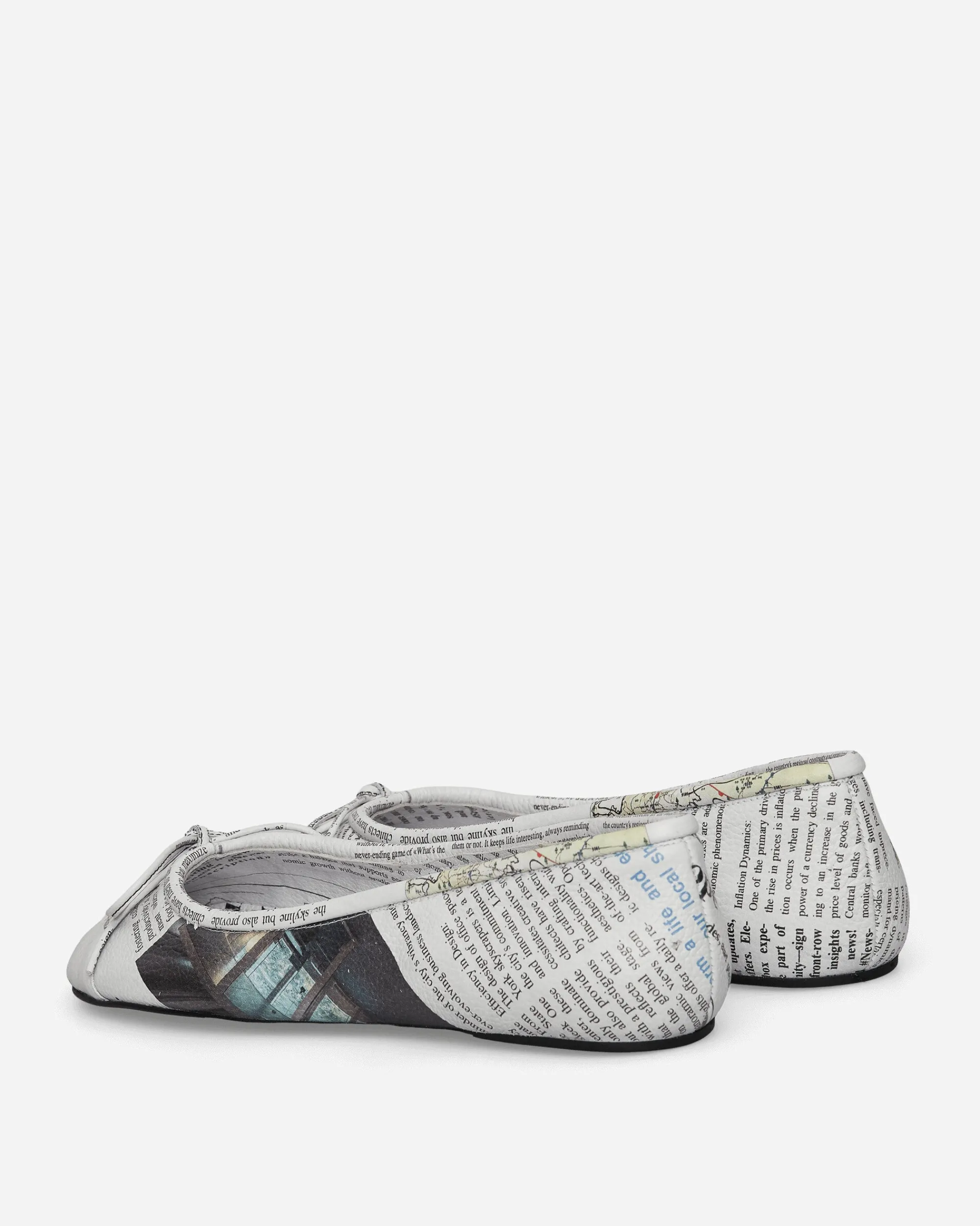 Abra Classic Shoes^Women's Newspaper Ballerinas White